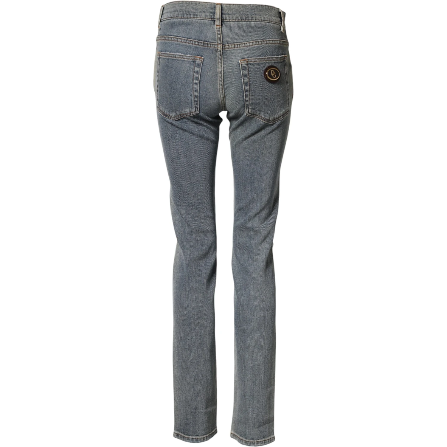 Blue Two Tone Cotton Men Skinny Denim Jeans
