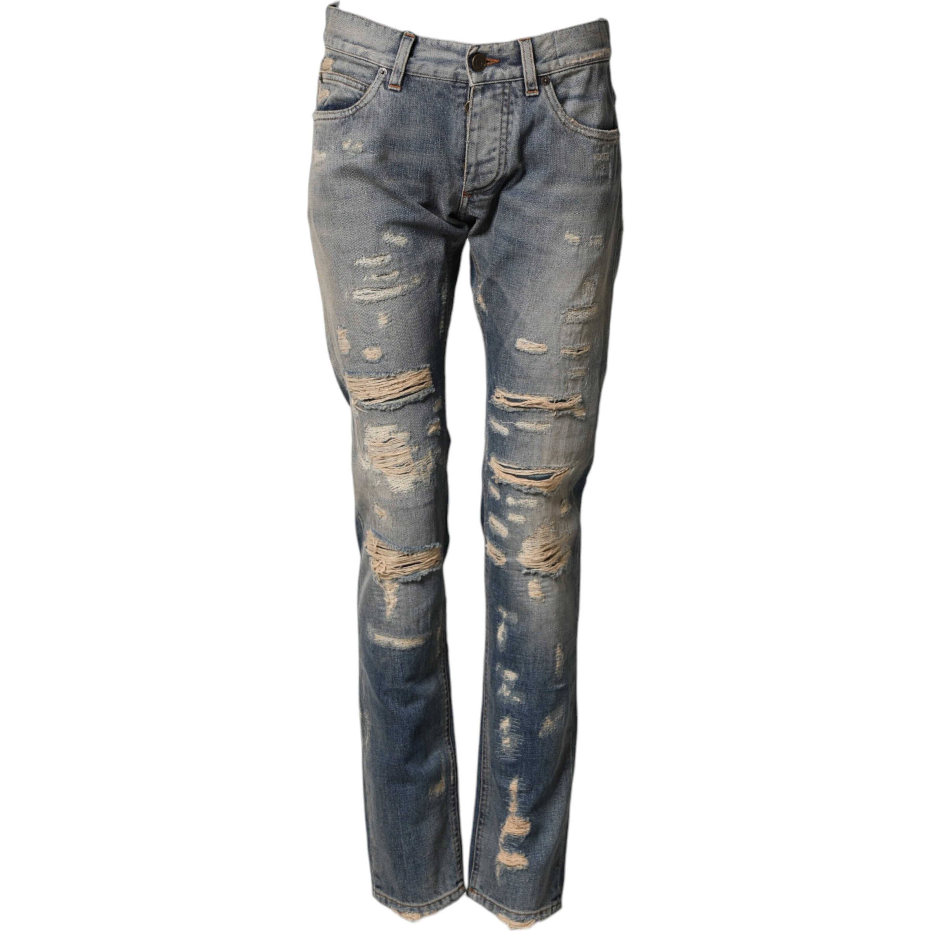Blue Tattered Men Skinny Denim Trouser Jeans