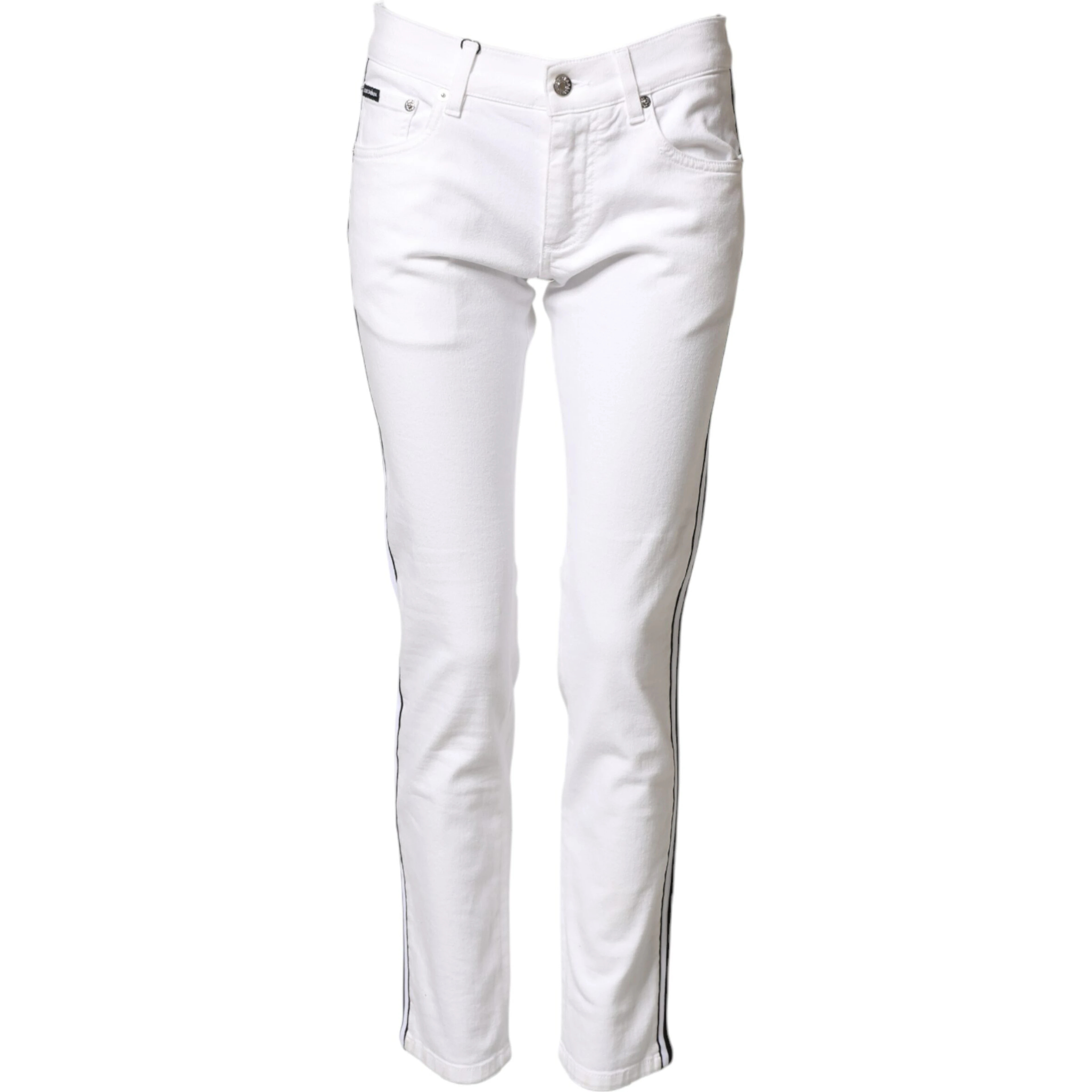 White Cotton Stretch Skinny Men Denim Jeans