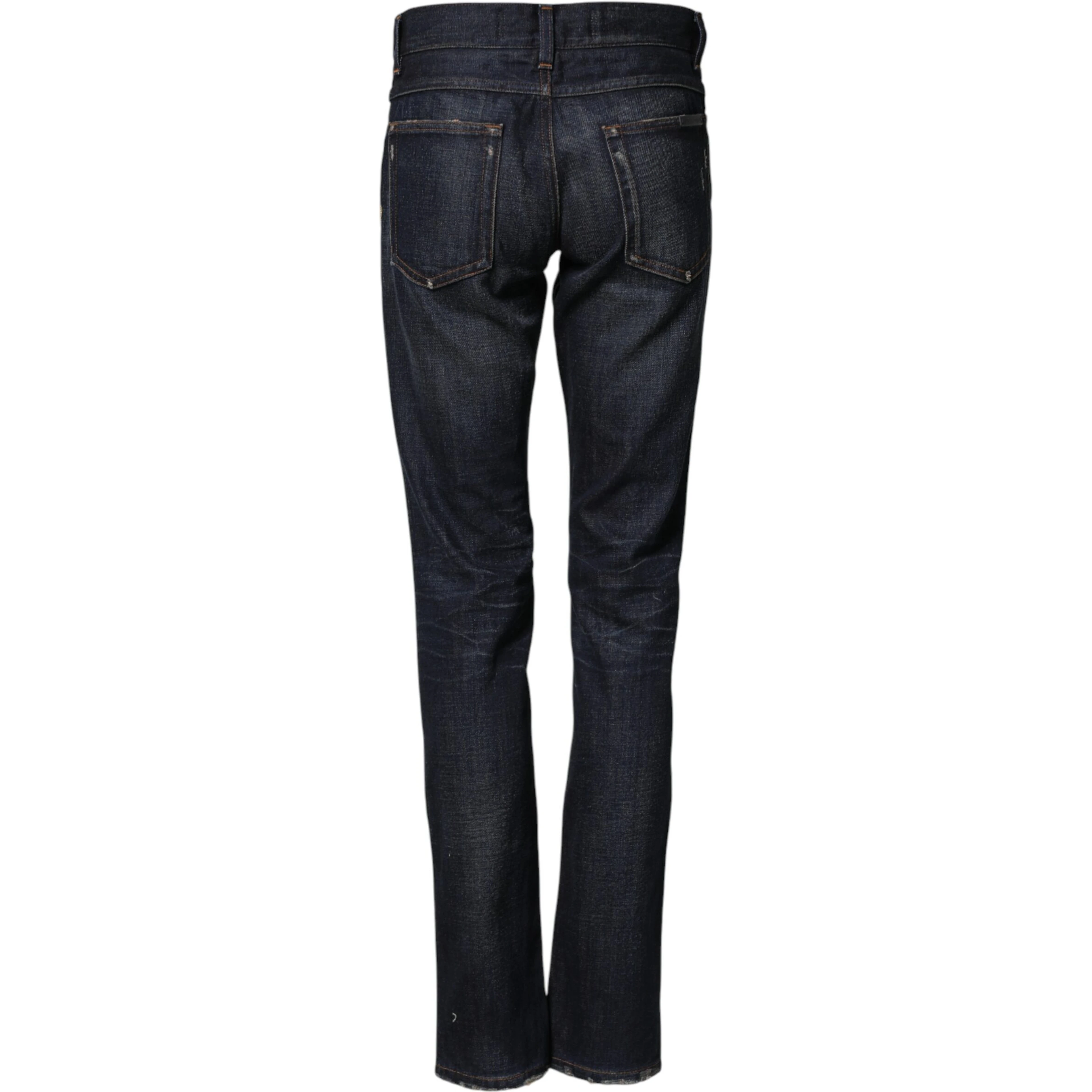 Dark Blue Watch GOLD Men Skinny Denim Jeans