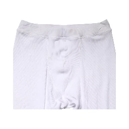 White Cotton Mid Waist Tights Leggings Pants