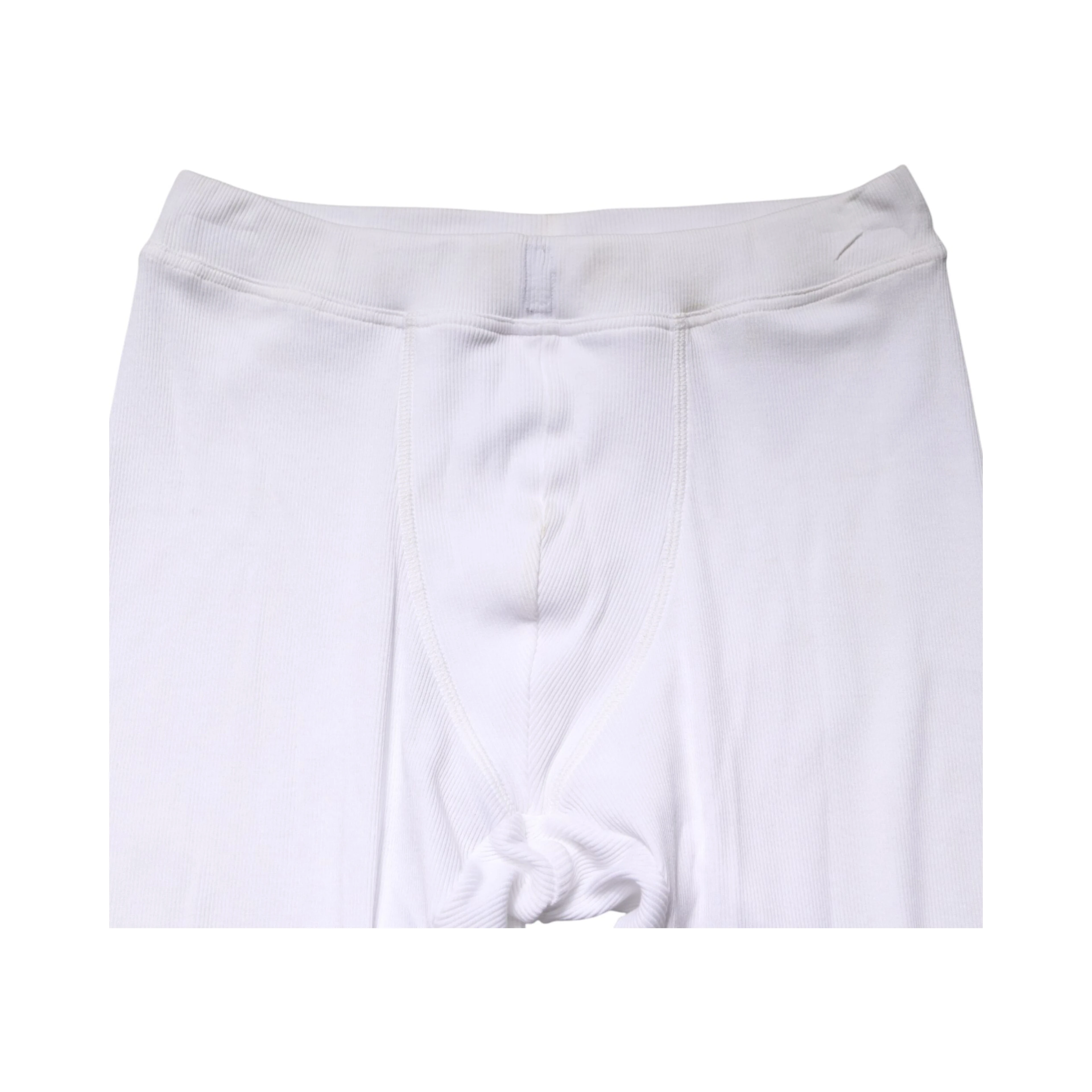 White Cotton Mid Waist Tights Leggings Pants