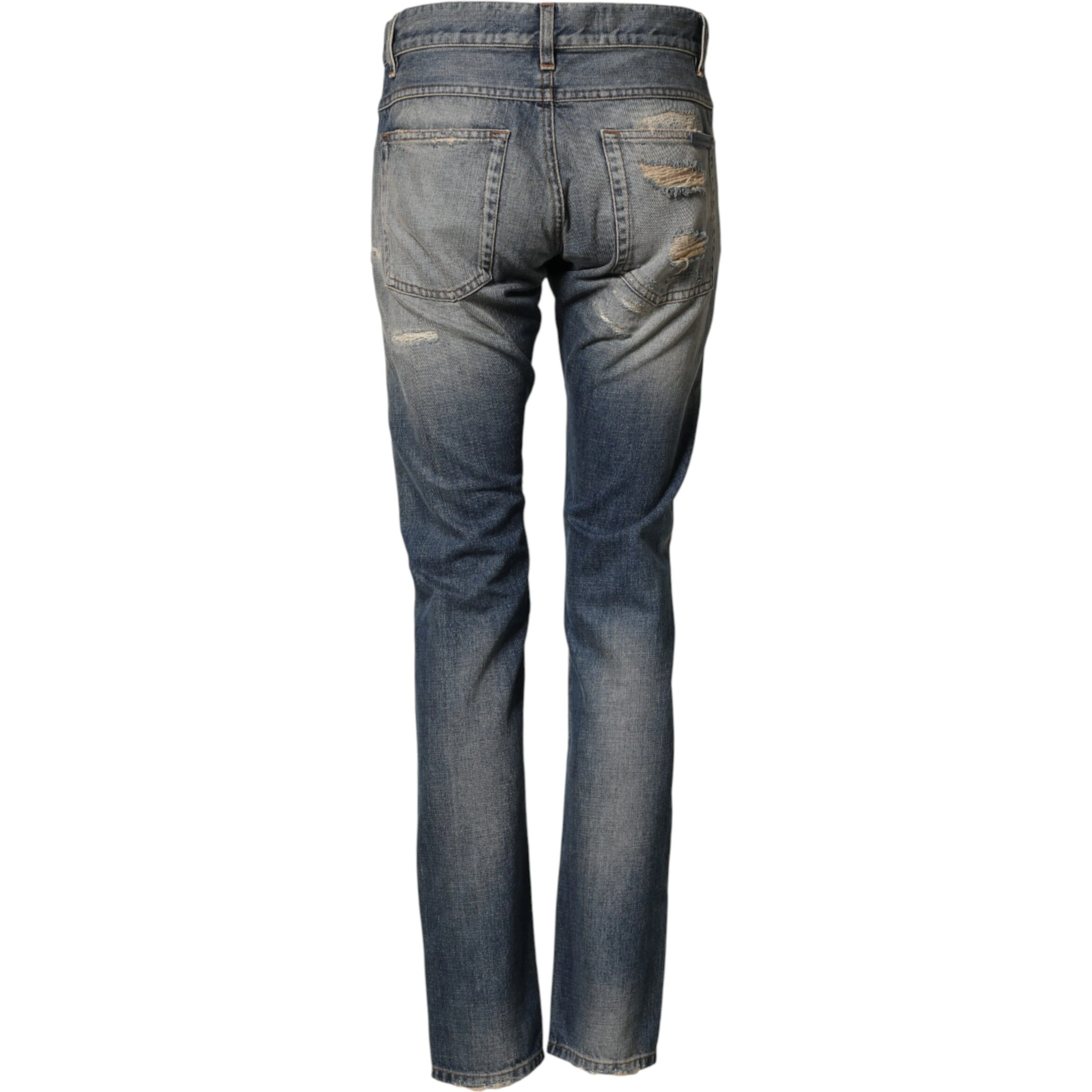 Blue Tattered Men Skinny Denim Trouser Jeans