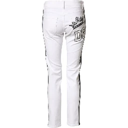 White Cotton Stretch Skinny Men Denim Jeans
