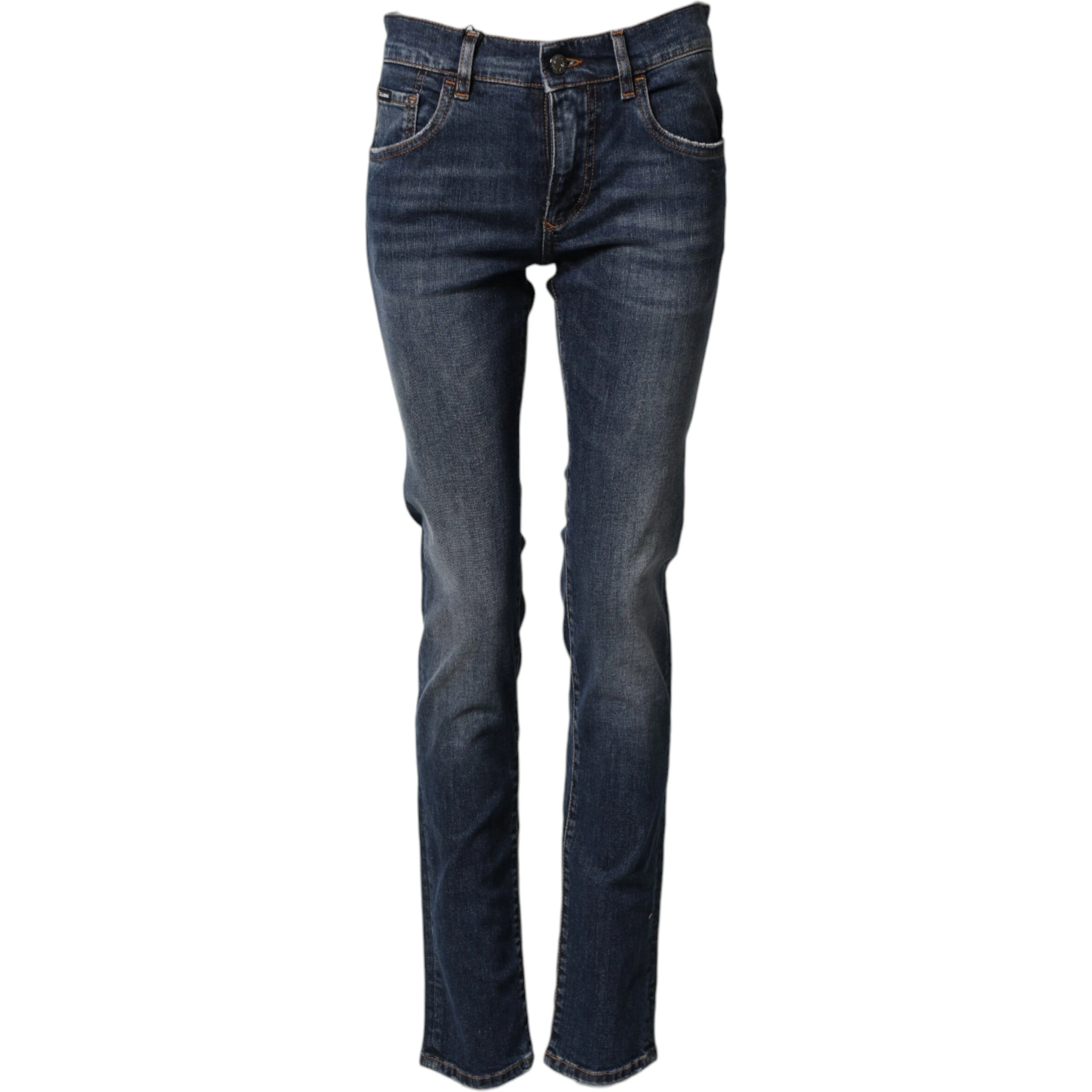 Blue Cotton Stretch Skinny Men Denim Jeans