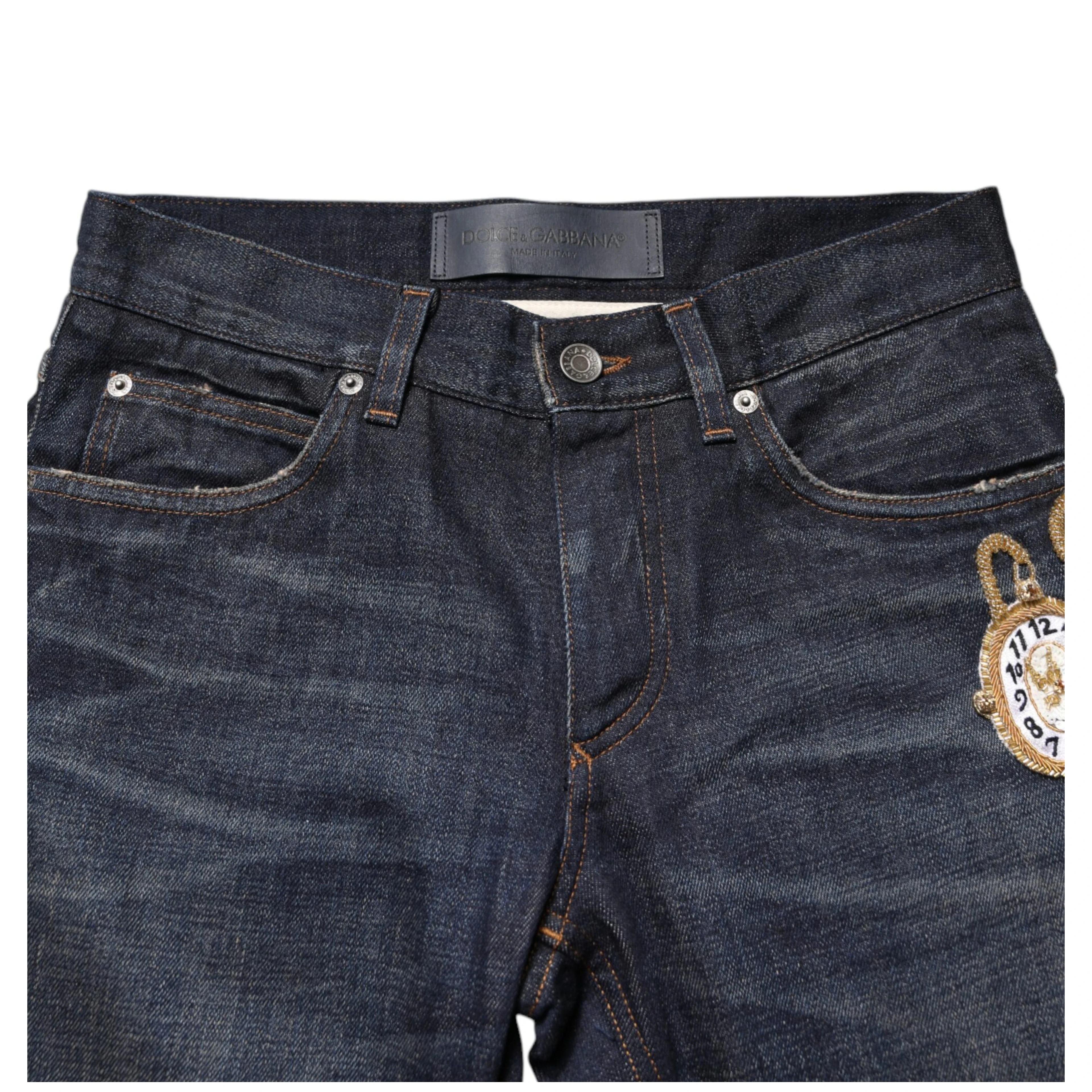 Dark Blue Watch GOLD Men Skinny Denim Jeans