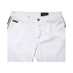 White Cotton Stretch Skinny Men Denim Jeans