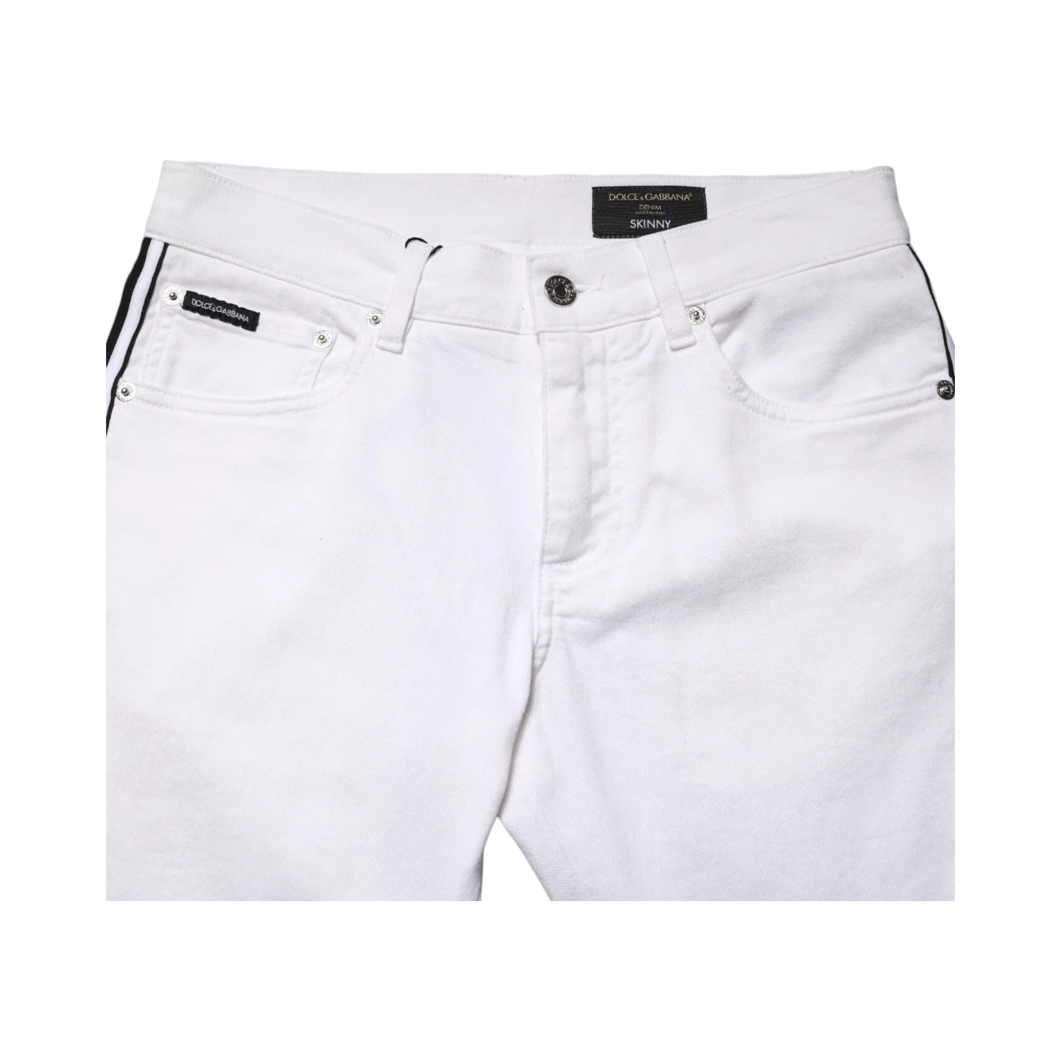 White Cotton Stretch Skinny Men Denim Jeans