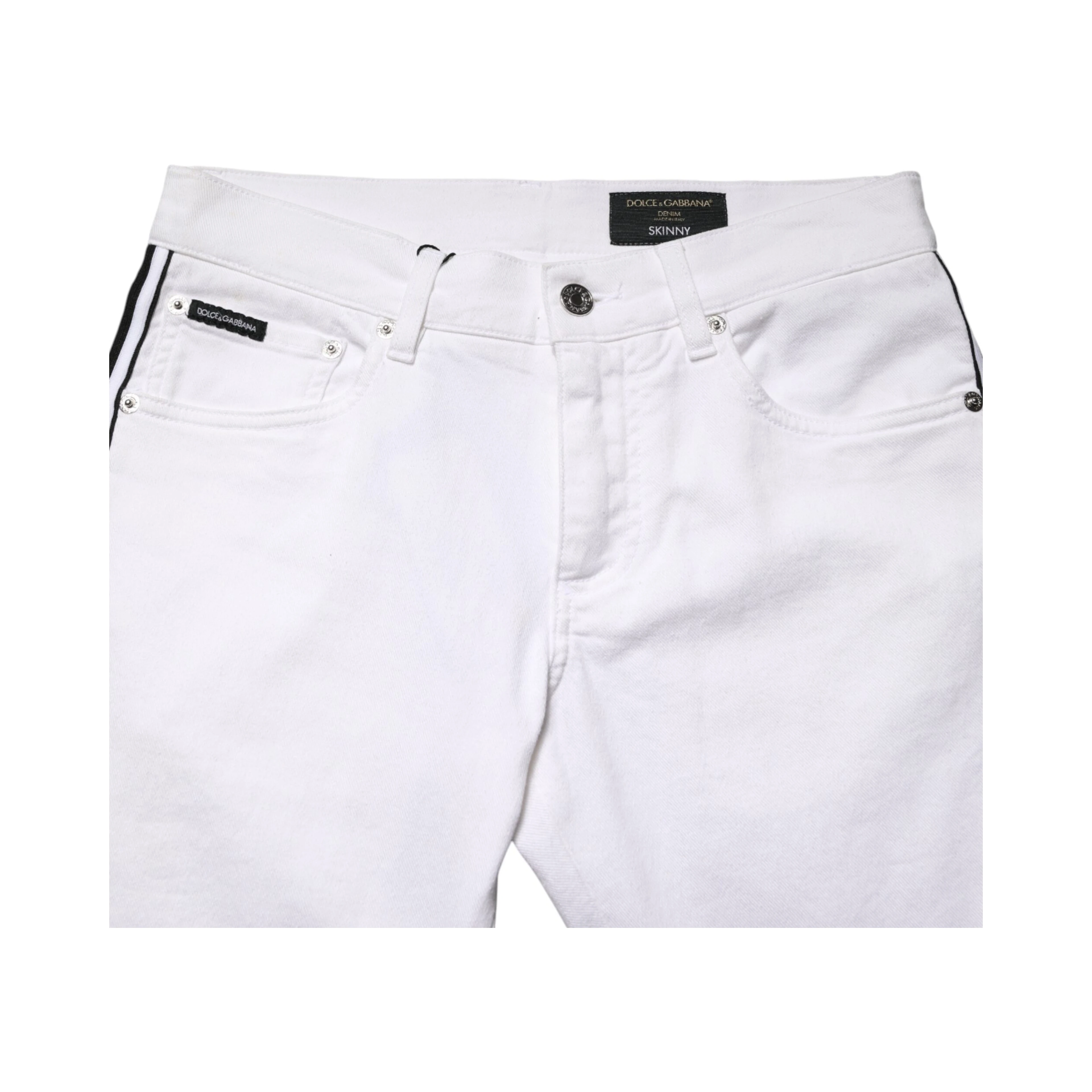 White Cotton Stretch Skinny Men Denim Jeans
