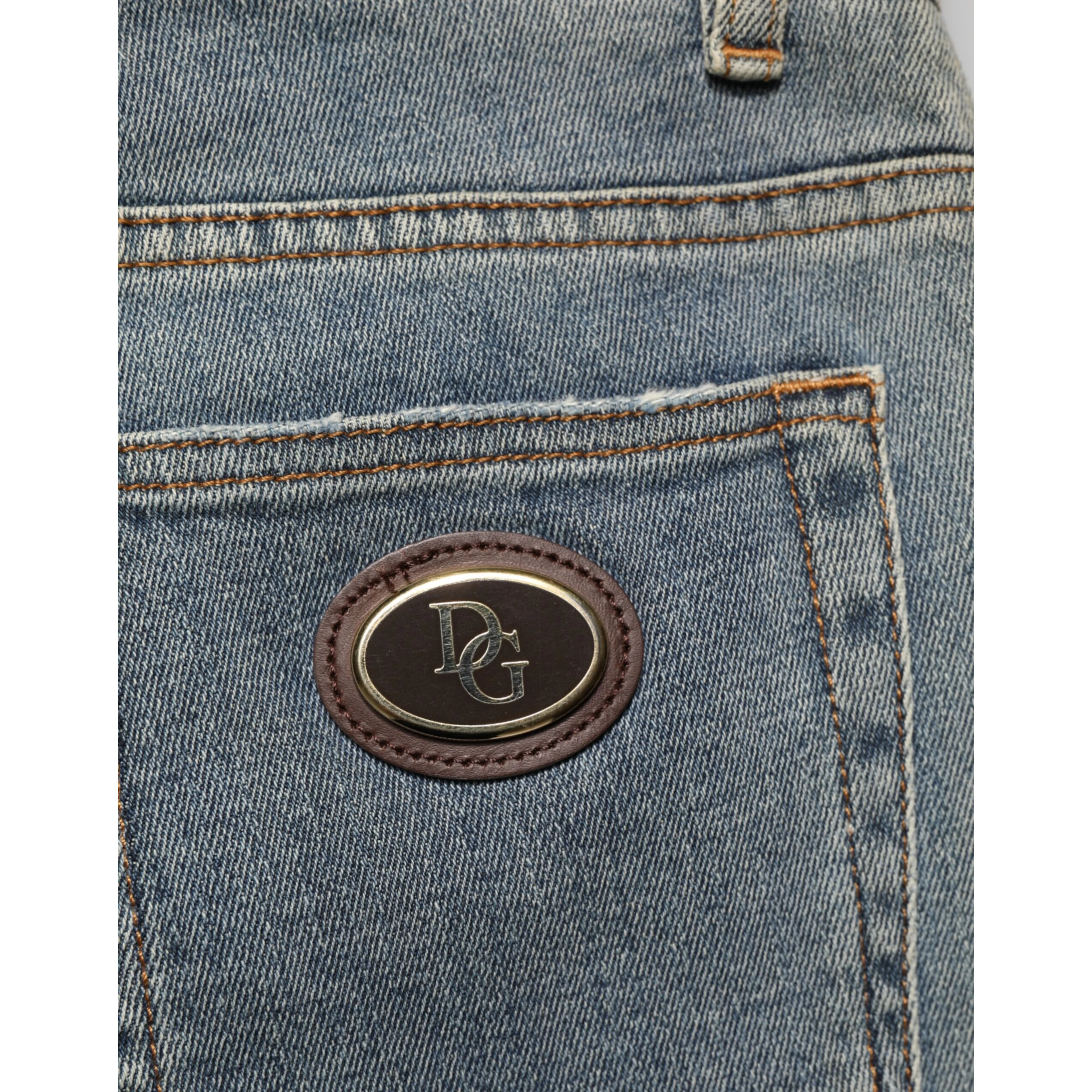 Blue Two Tone Cotton Men Skinny Denim Jeans