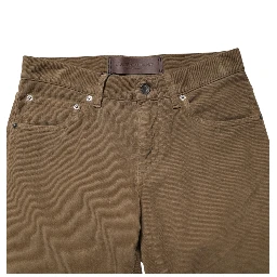 Brown Cotton Stretch Skinny Men Denim Jeans