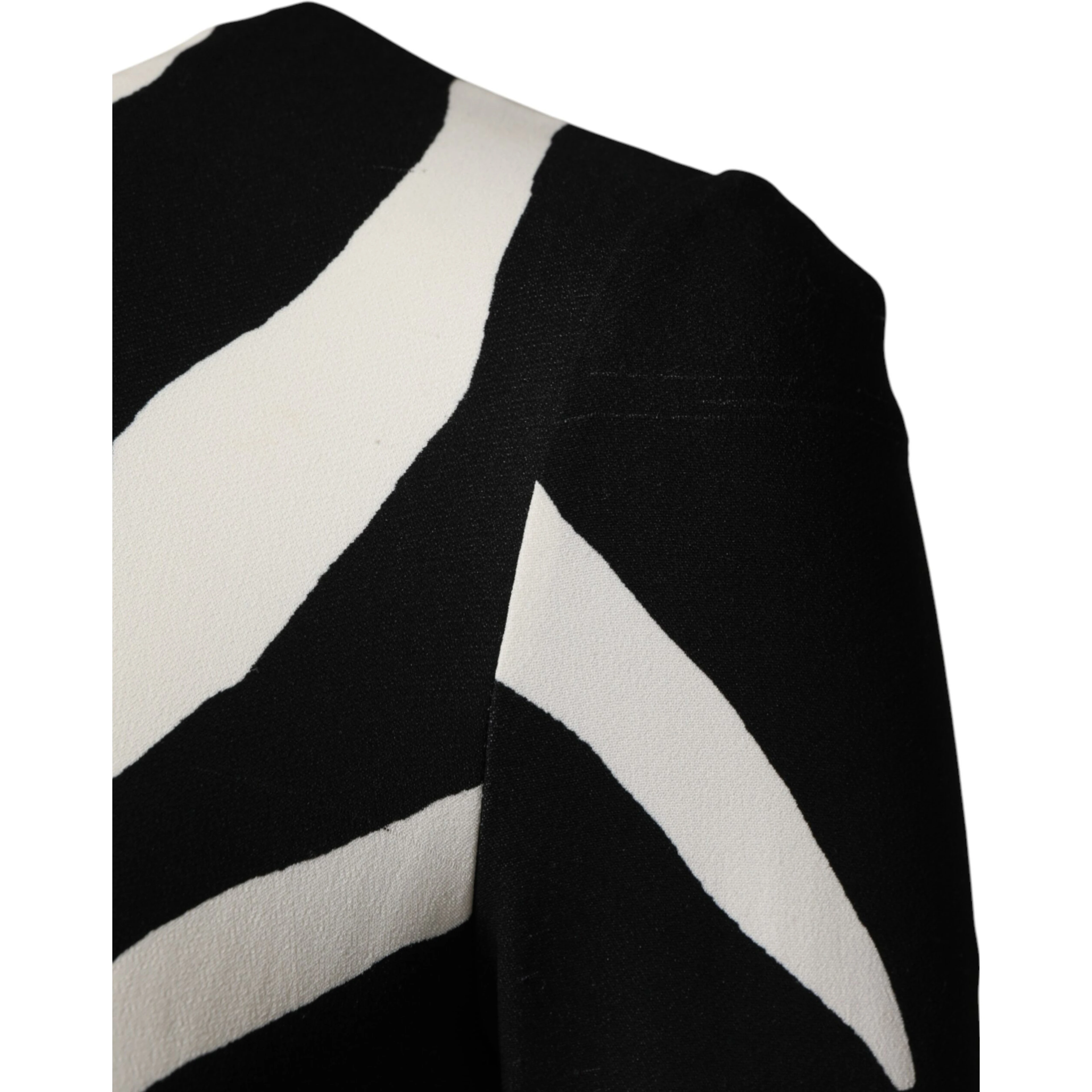 Black White Zebra Viscose Sheath Midi Dress