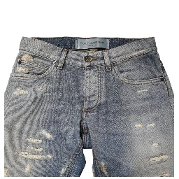 Blue Tattered Men Skinny Denim Trouser Jeans
