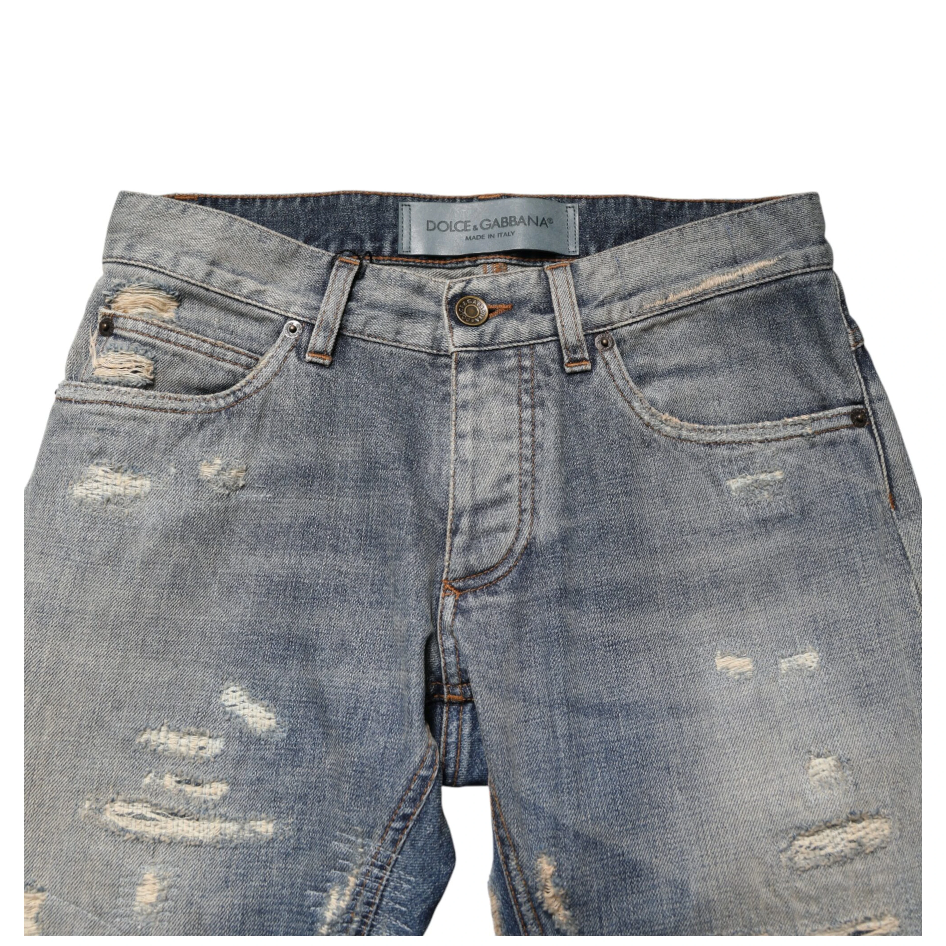 Blue Tattered Men Skinny Denim Trouser Jeans