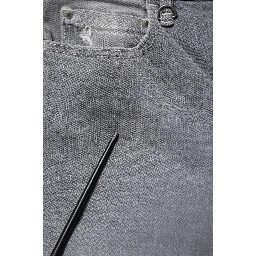 Gray Tattered Mid Waist Men Straight Denim Trouser Jeans
