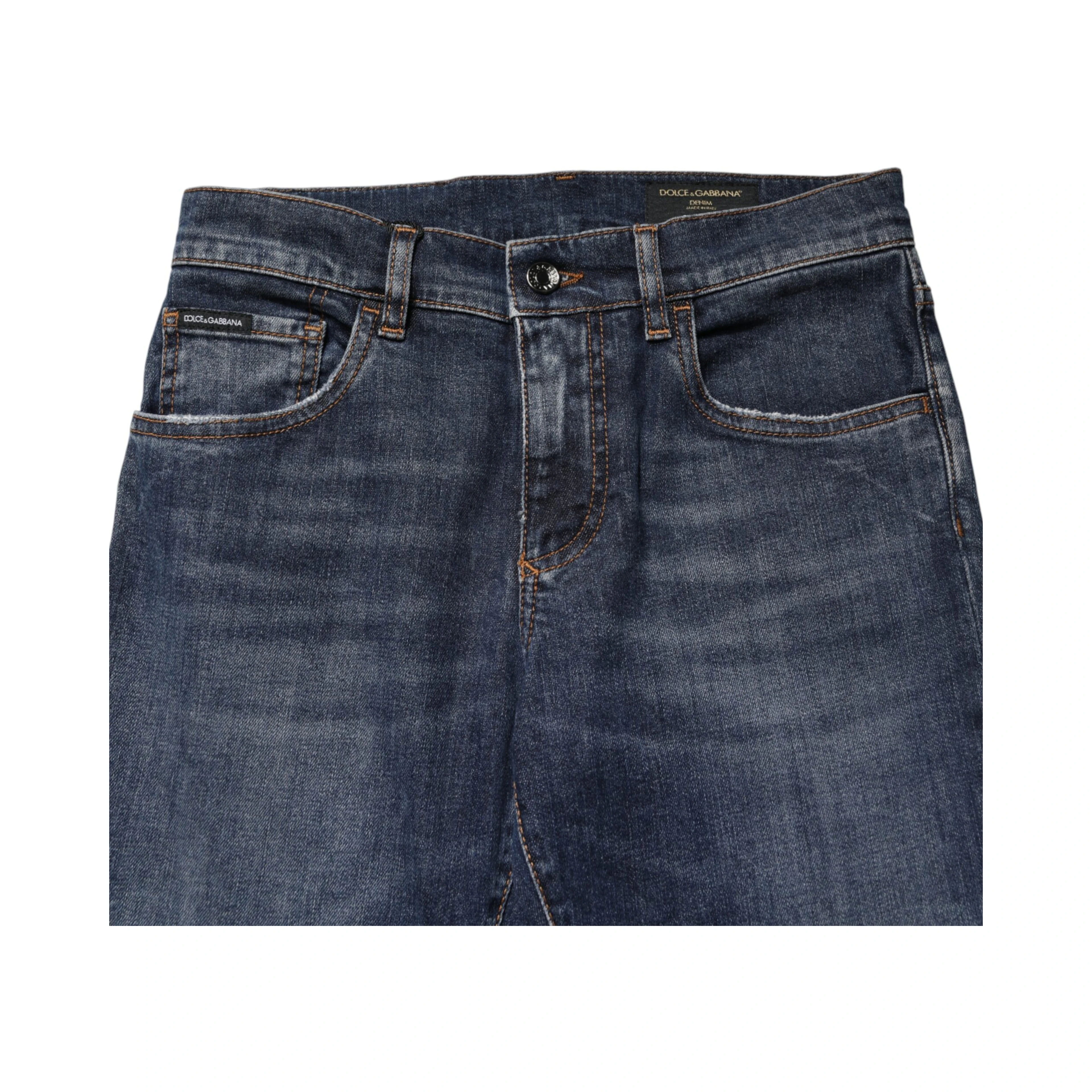Blue Cotton Stretch Skinny Men Denim Jeans