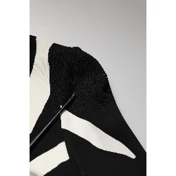 Black White Zebra Viscose Sheath Midi Dress