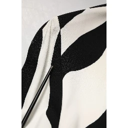 Black White Zebra Viscose Sheath Midi Dress