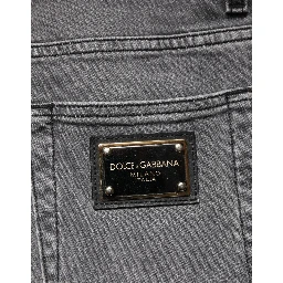 Gray Cotton Mid Waist Skinny Denim Jeans