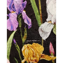 Black Floral Brocade A-line Mini Dress
