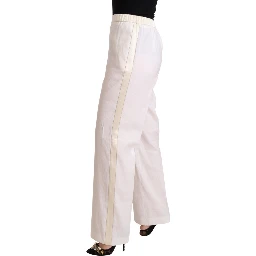 Linen White High Waist Straight Formal Trouser Pants