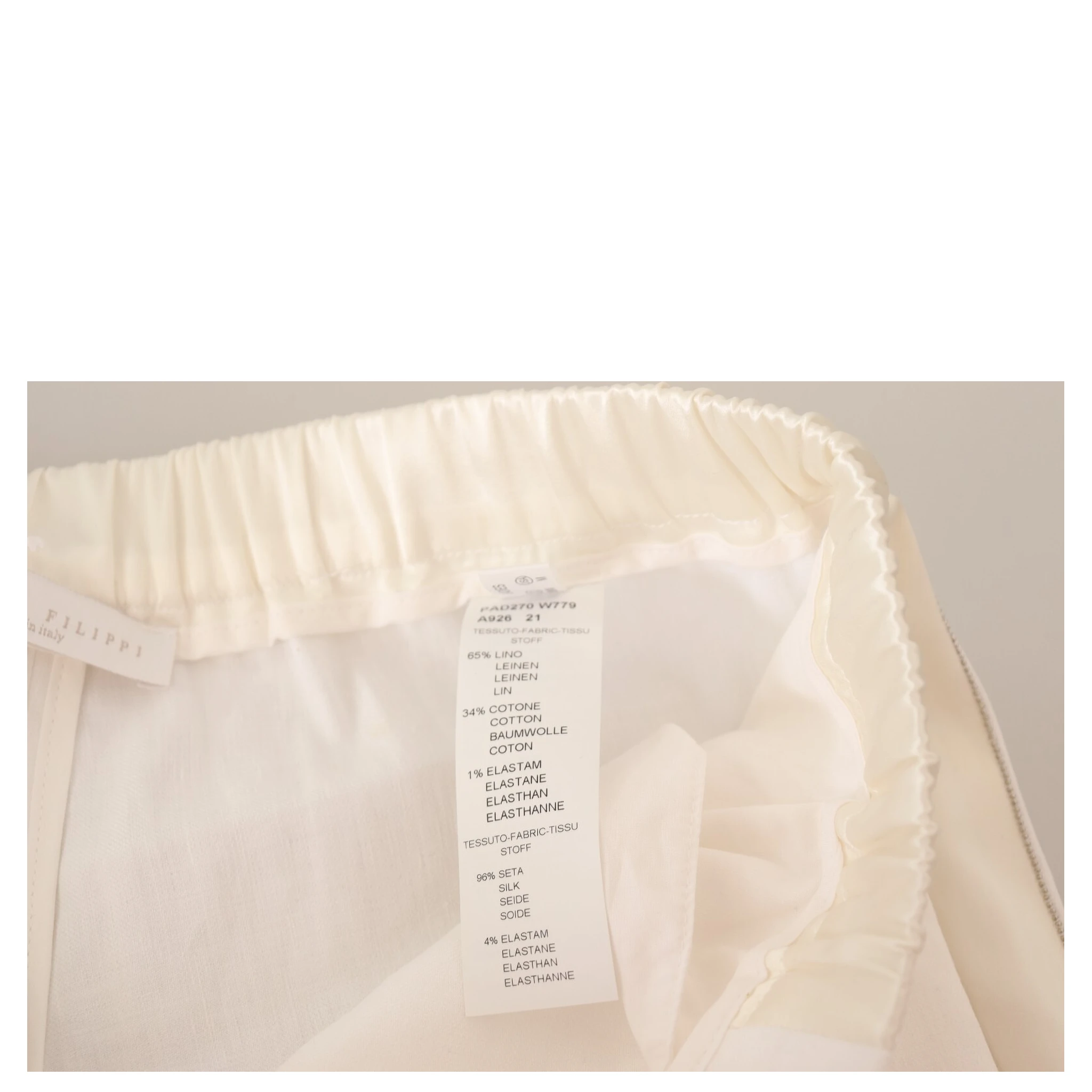 Linen White High Waist Straight Formal Trouser Pants