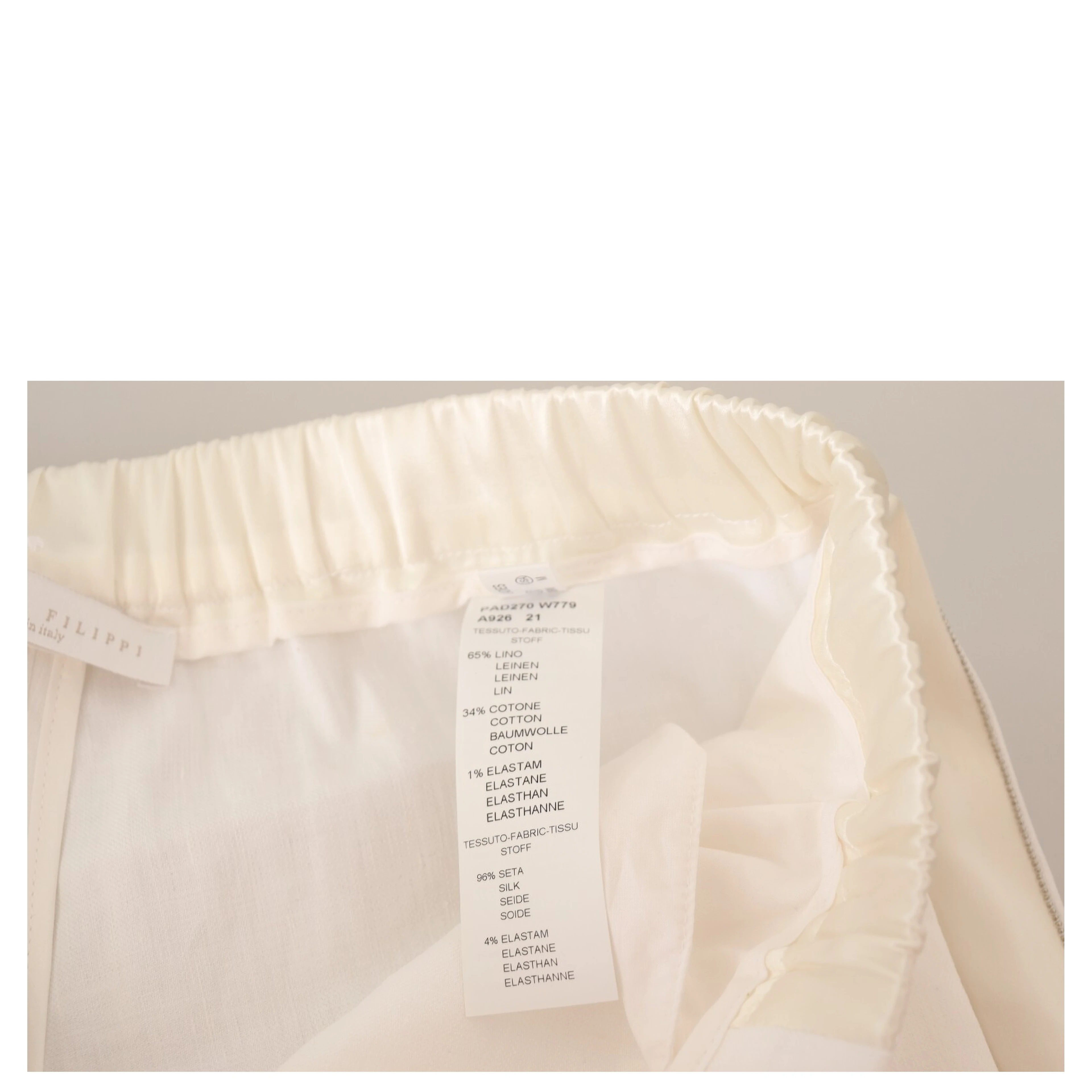 Linen White High Waist Straight Formal Trouser Pants