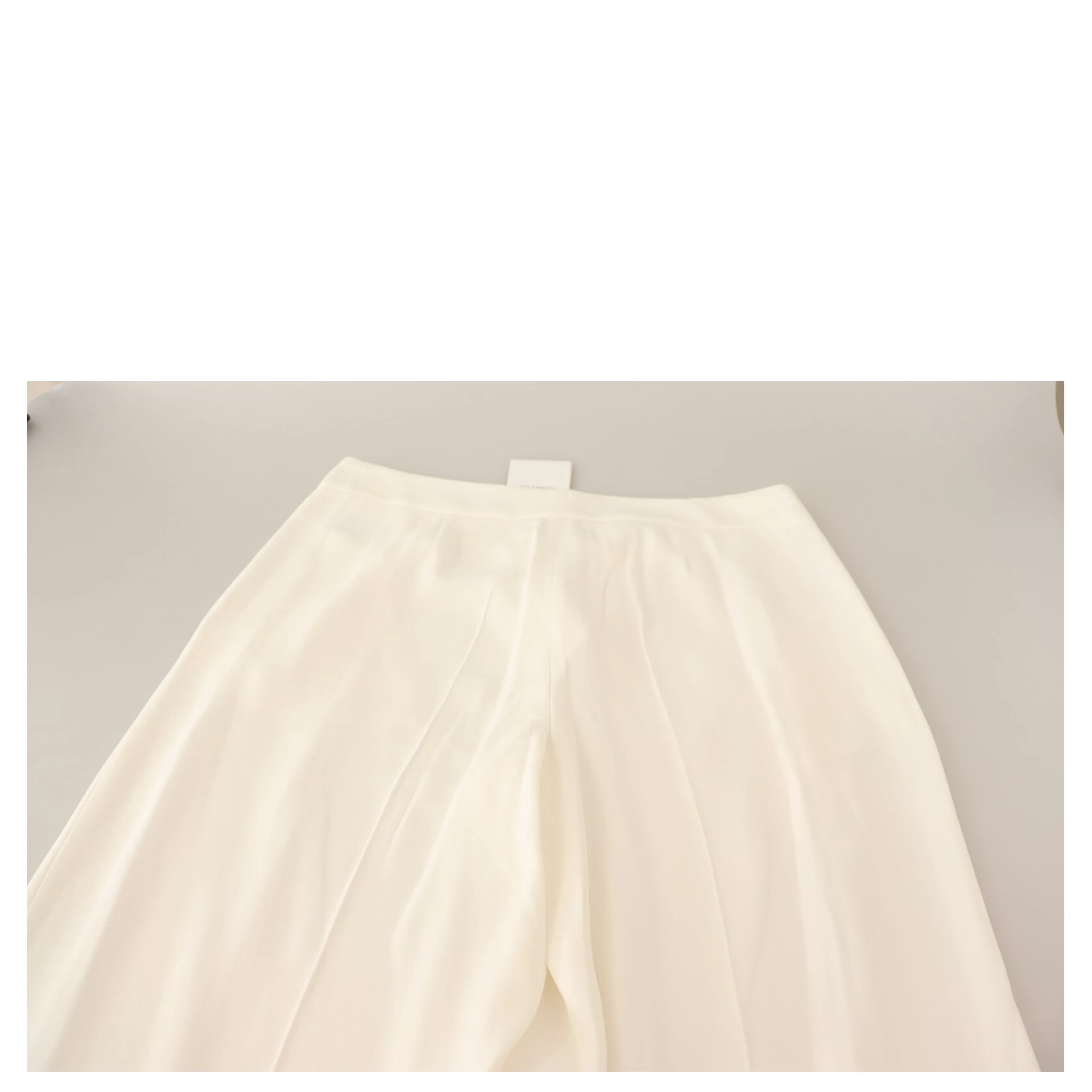 White High Waist Pleated Straight Formal Trouser Pants