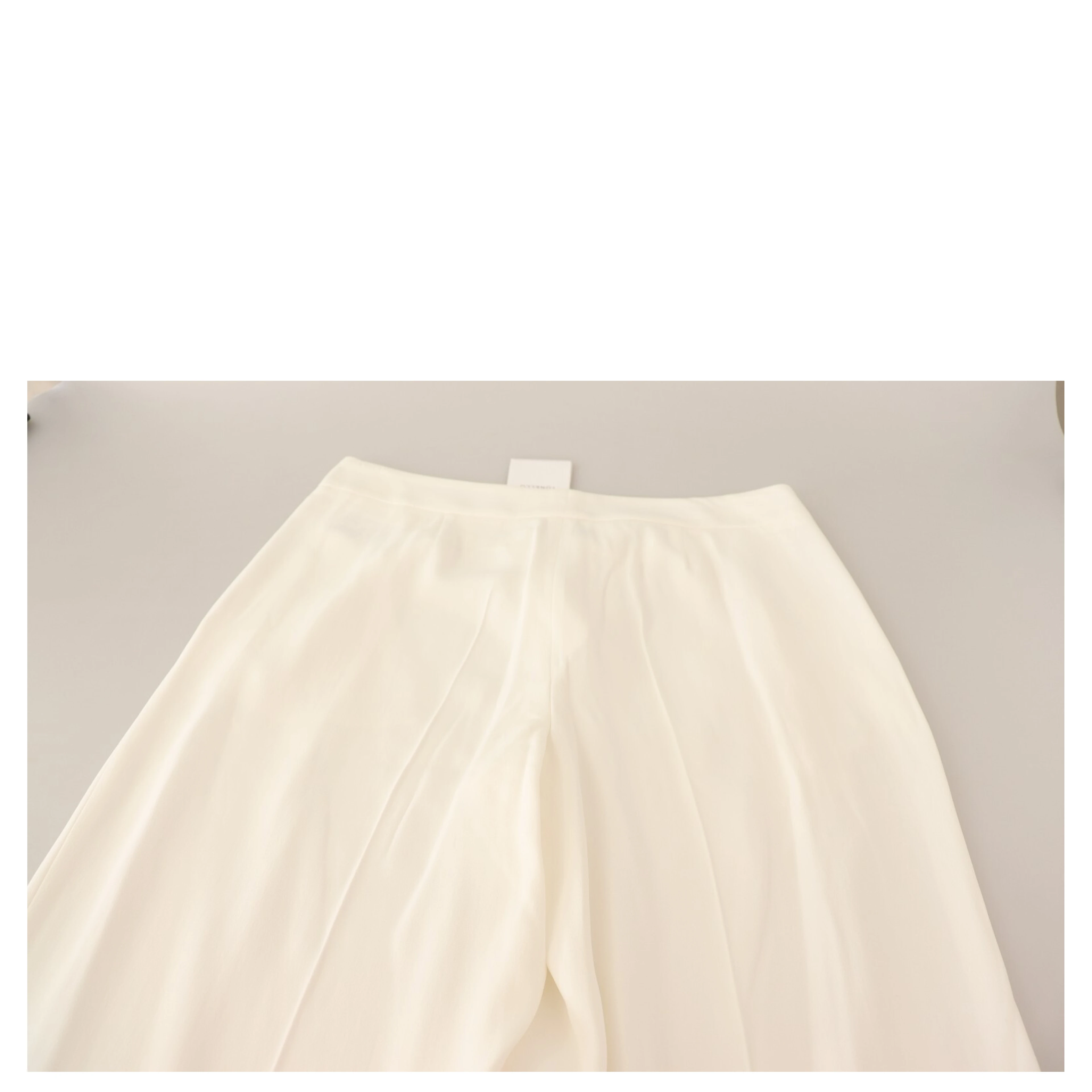 White High Waist Pleated Straight Formal Trouser Pants