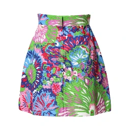 Multicolor Floral Buttoned High Waist Mini Shorts
