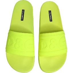 Green Rubber Slides Sandals Beachwear Shoes