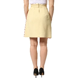 Multicolor Wool Casual High Waist Mini Skirt
