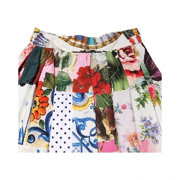 Multicolor Patchwork High Waist Midi Skirt