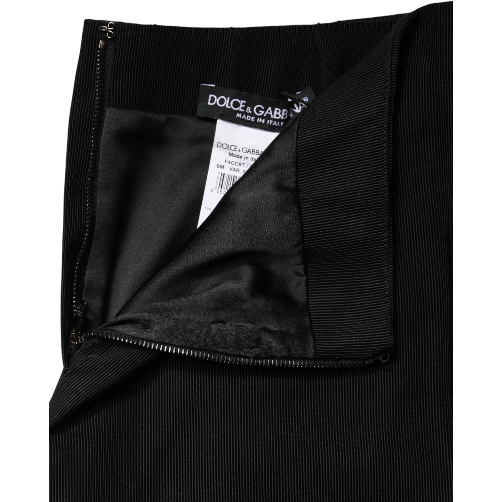 Black Cotton Pencil Cut High Waist Mini Skirt