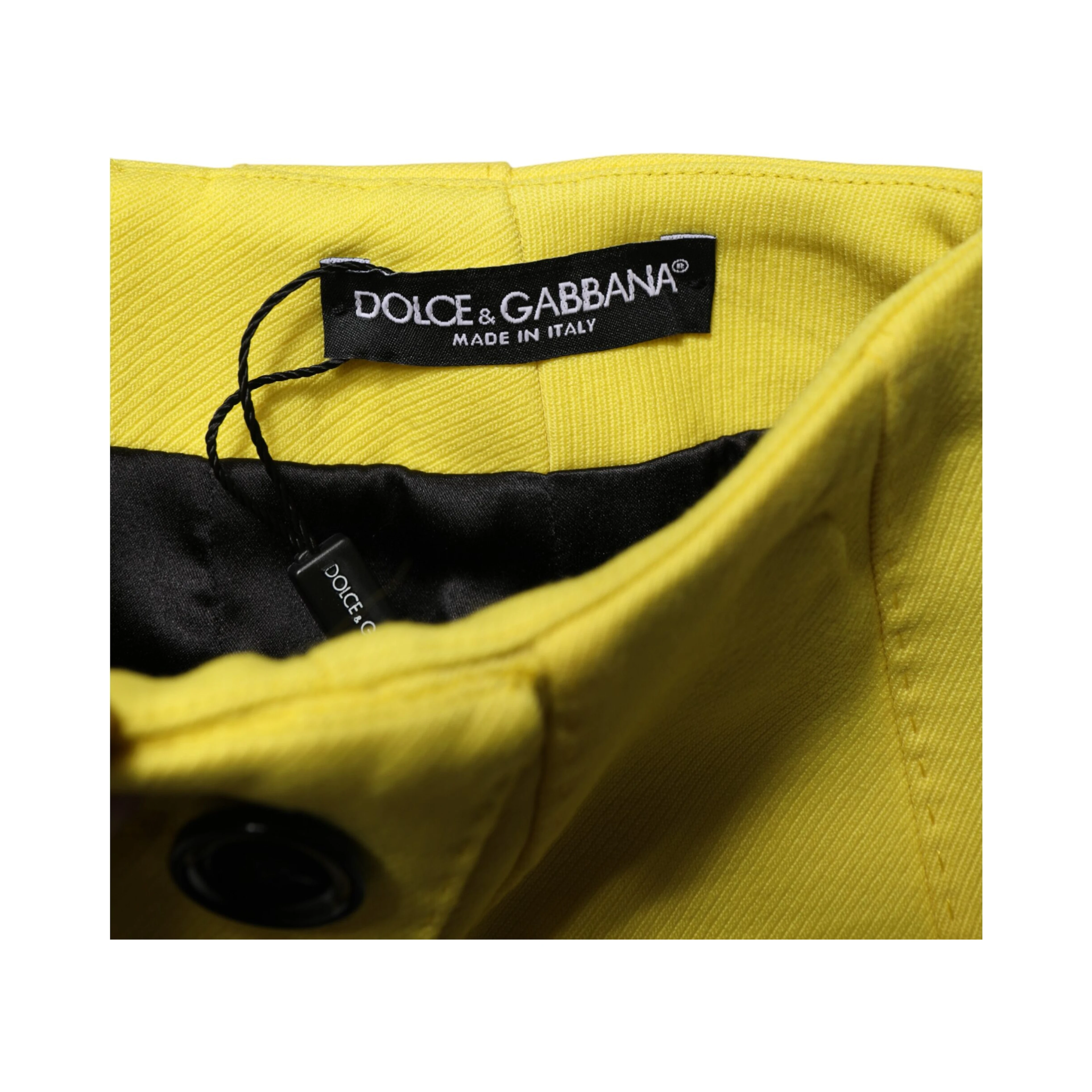Yellow Wool Buttoned High Waist Mini Skirt