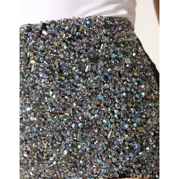 Multicolor Embellished High Waist Hot Pants Shorts