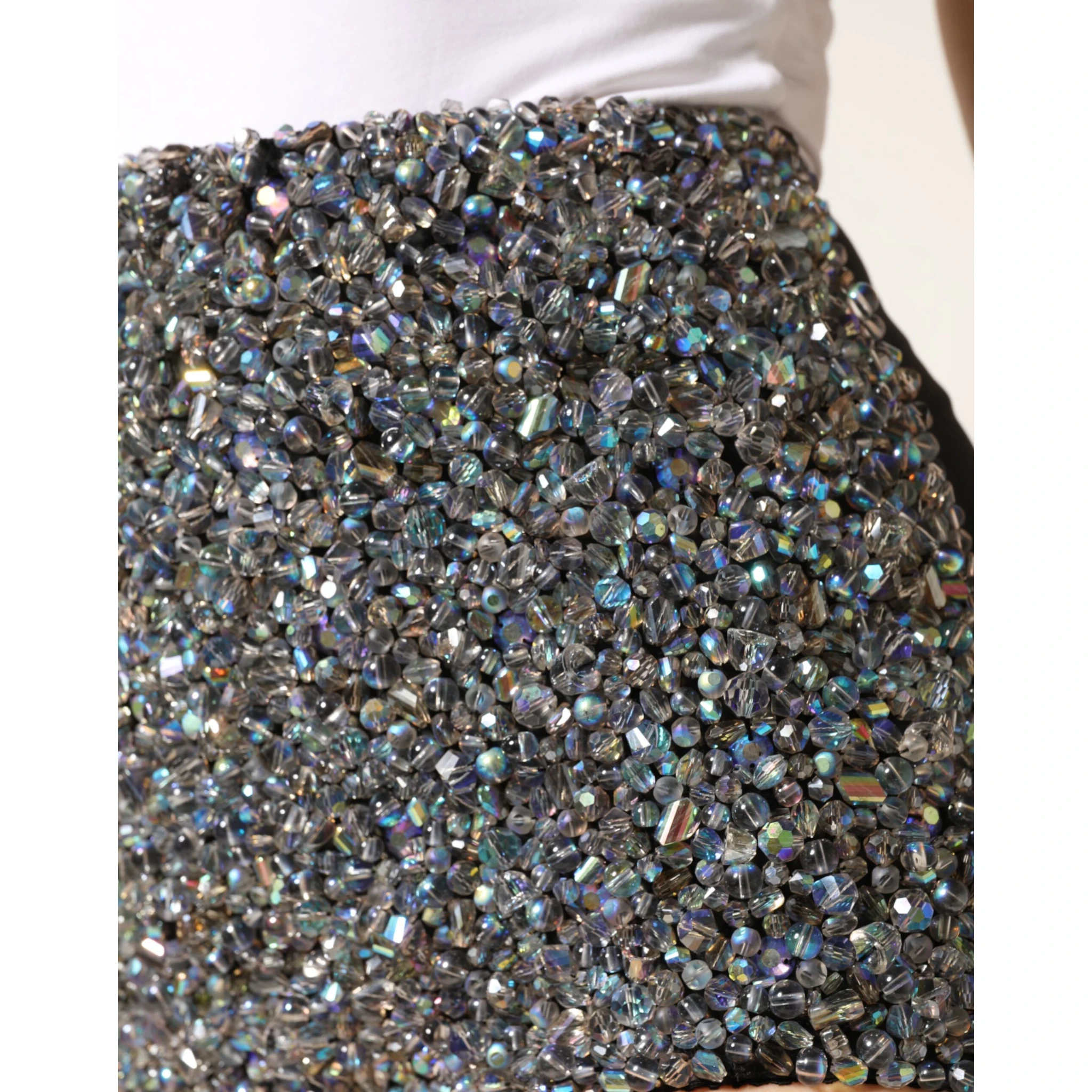 Multicolor Embellished High Waist Hot Pants Shorts