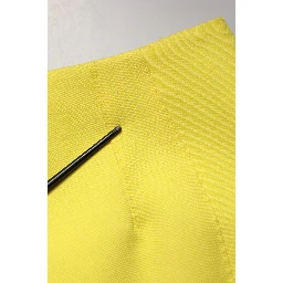 Yellow Wool Buttoned High Waist Mini Skirt