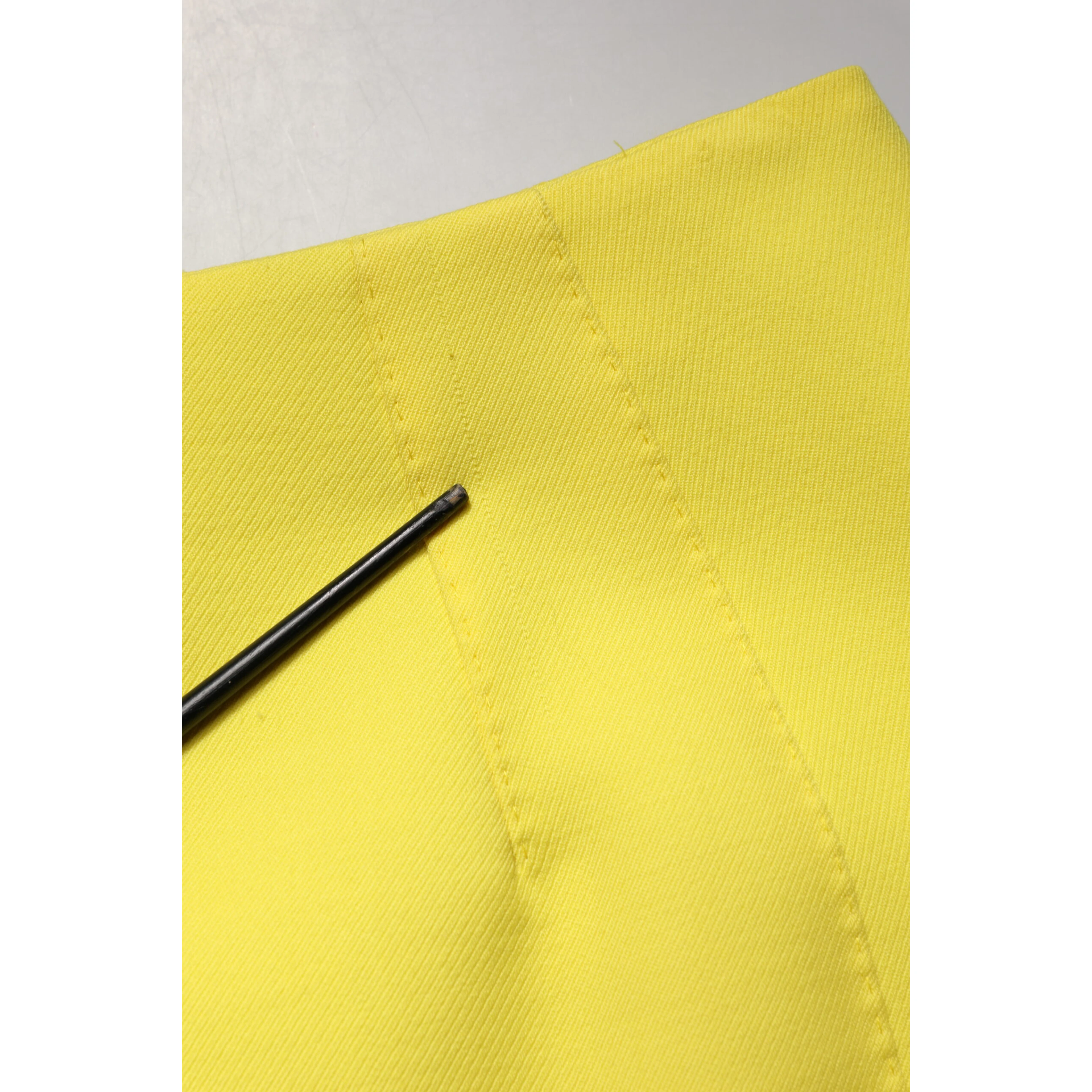 Yellow Wool Buttoned High Waist Mini Skirt