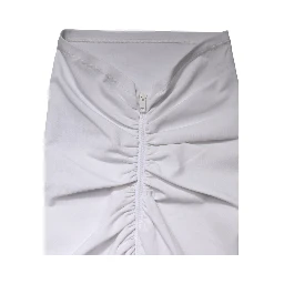 White Viscose Pencil Cut High Waist Mini Skirt