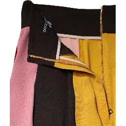 Multicolor Viscose High Waist Midi Skirt