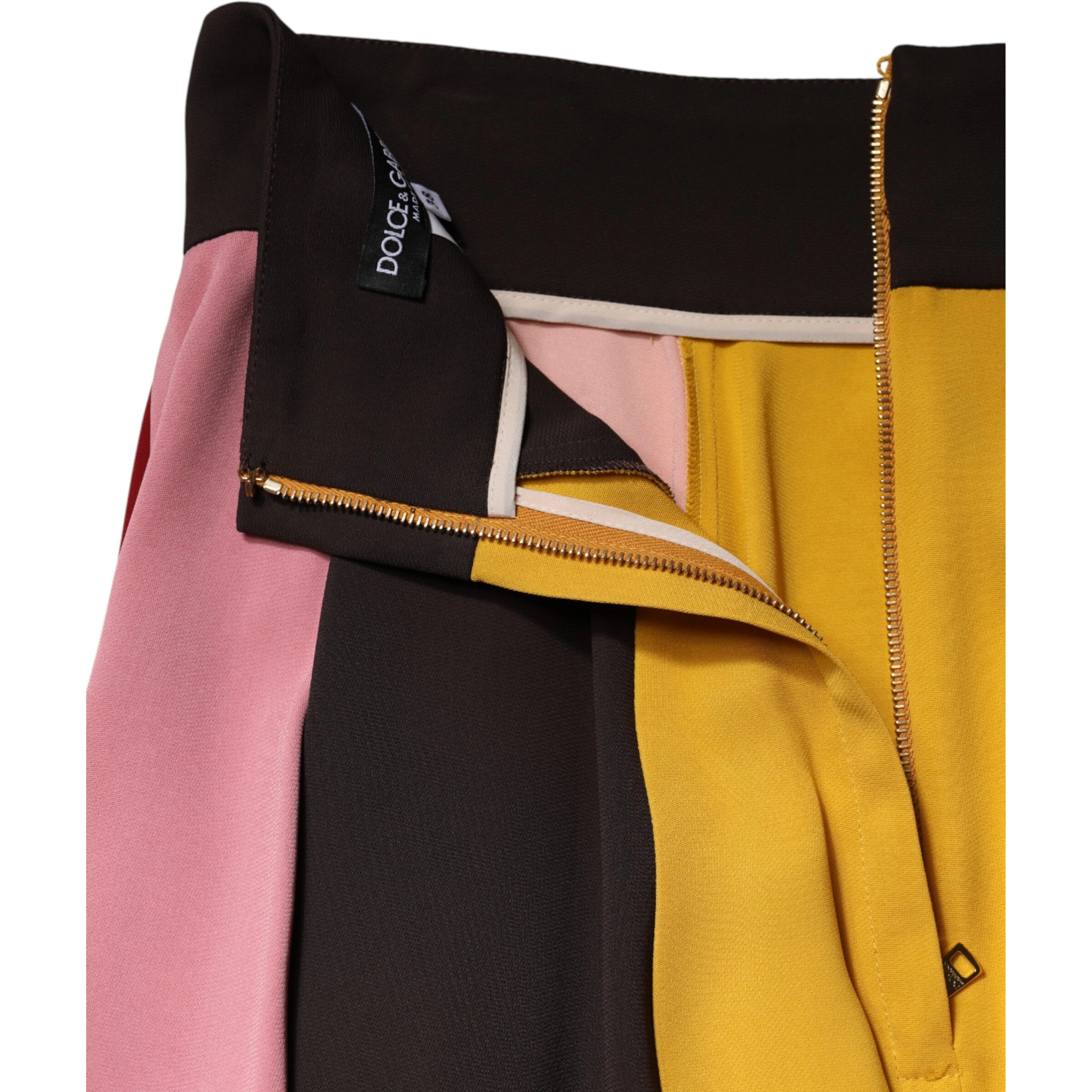 Multicolor Viscose High Waist Midi Skirt