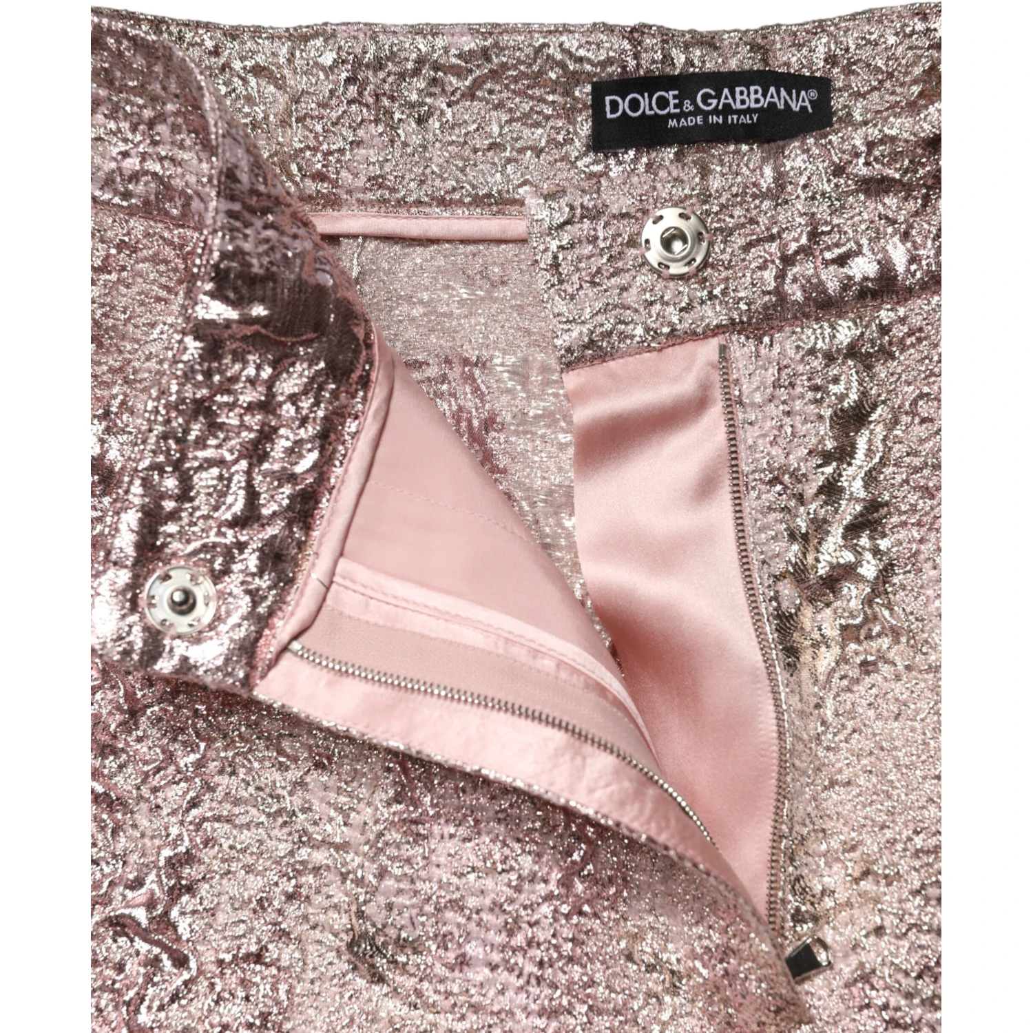 Pink Jacquard High Waist Hotpants Shorts