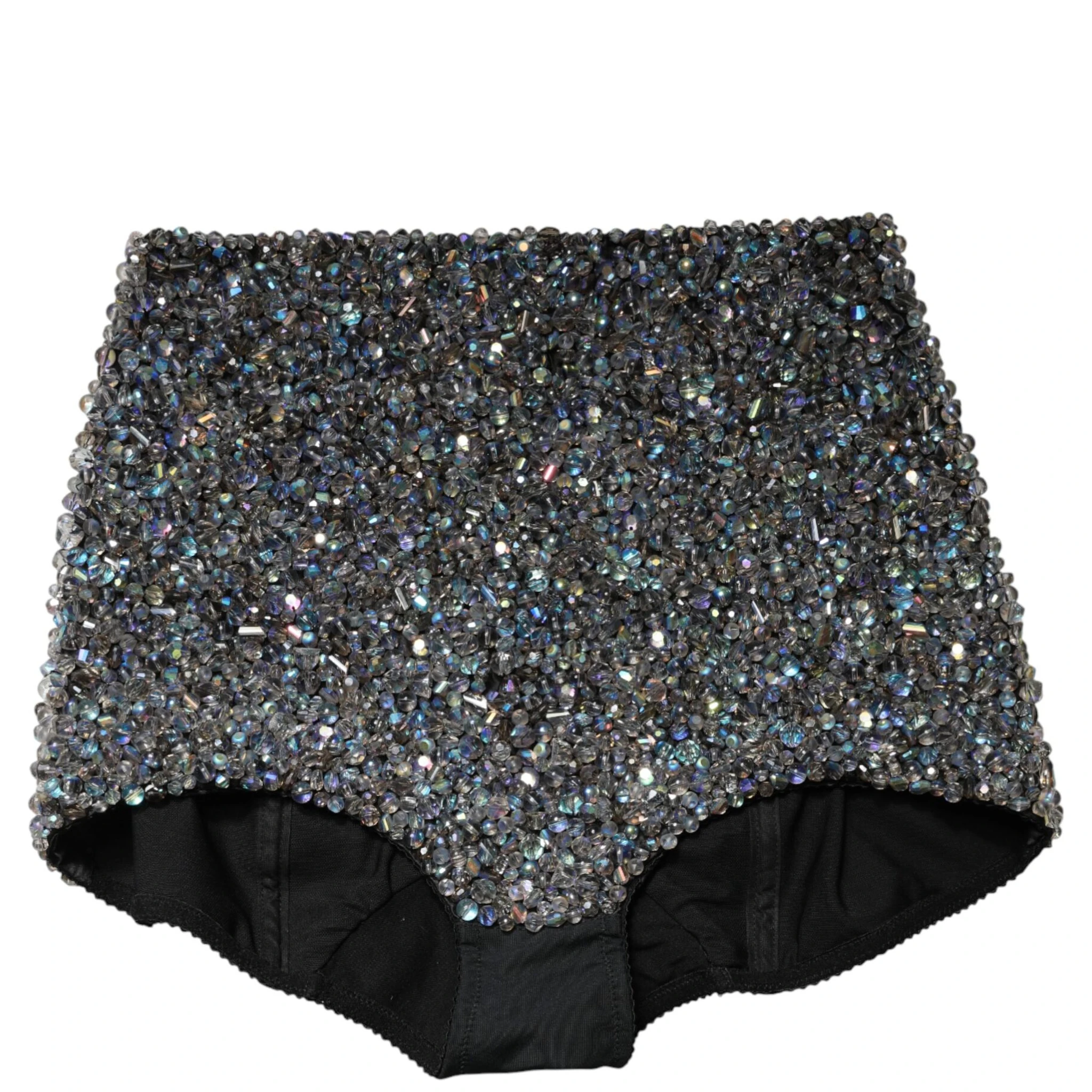 Multicolor Embellished High Waist Hot Pants Shorts