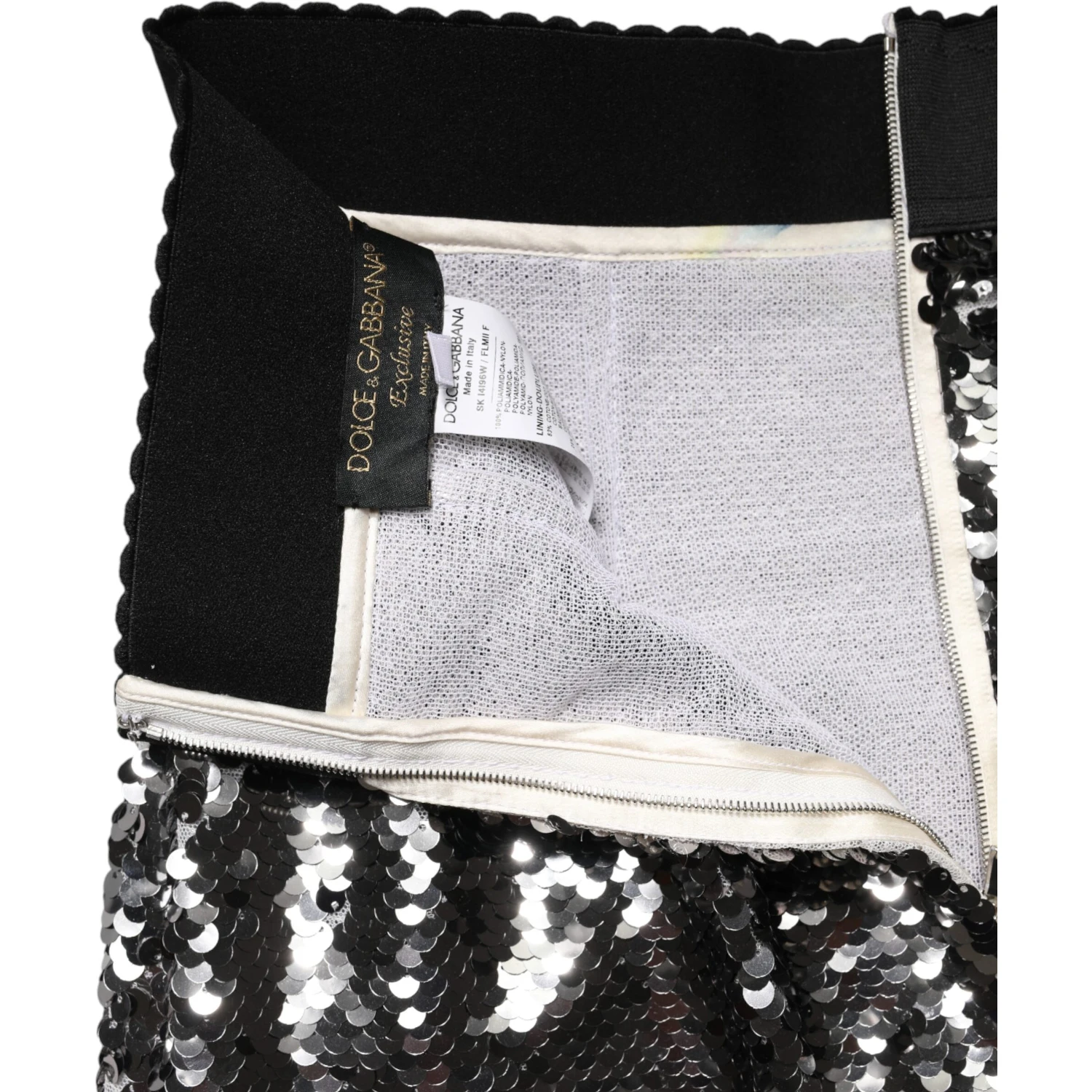 Metallic Gray Sequin High Waist Mermaid Skirt