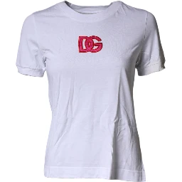White DG Logo Crew Neck Short Sleeves T-shirt