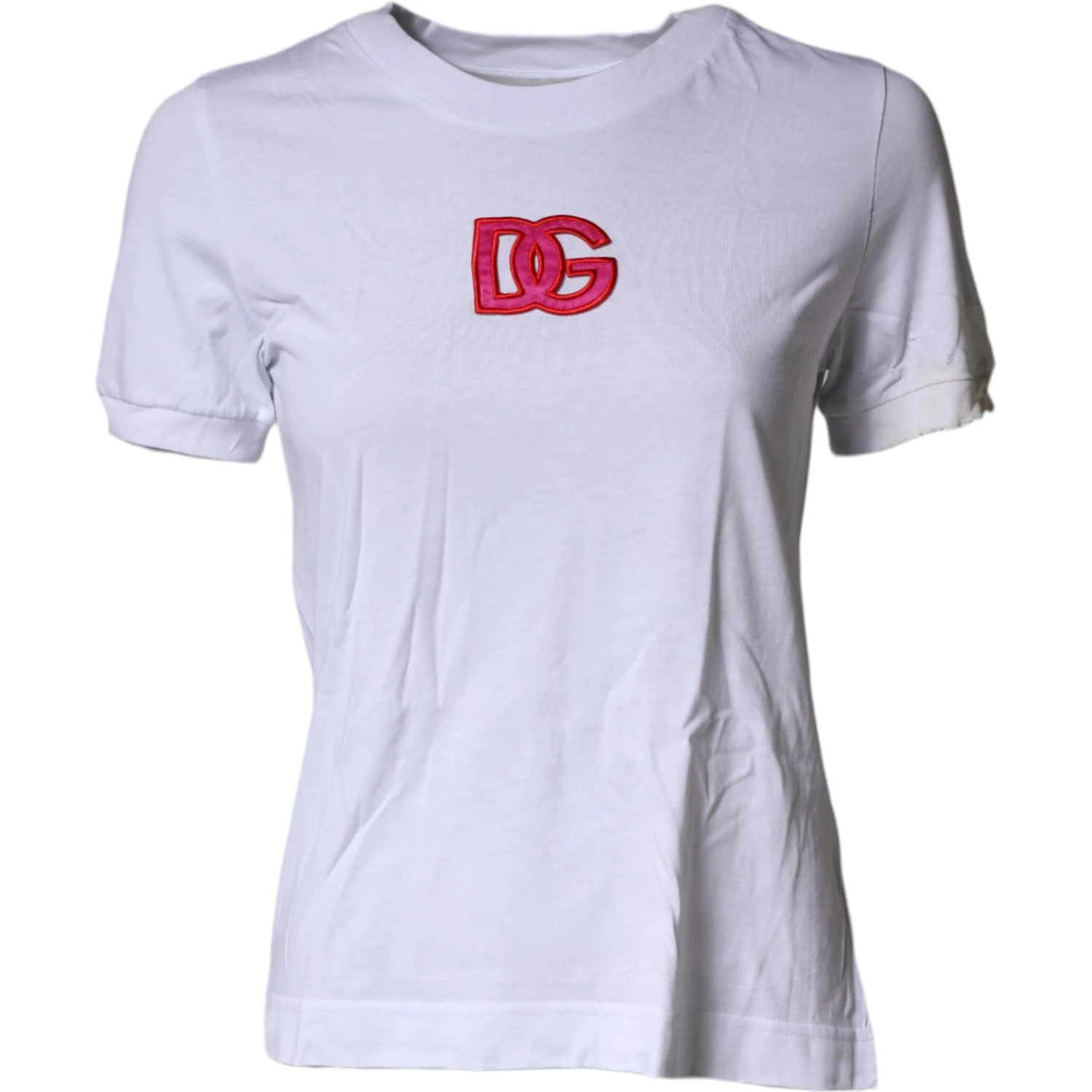 White DG Logo Crew Neck Short Sleeves T-shirt