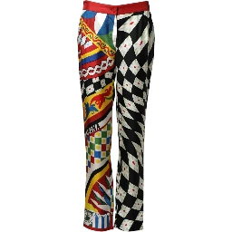 Multicolor Carretto Pattern Straight Pants