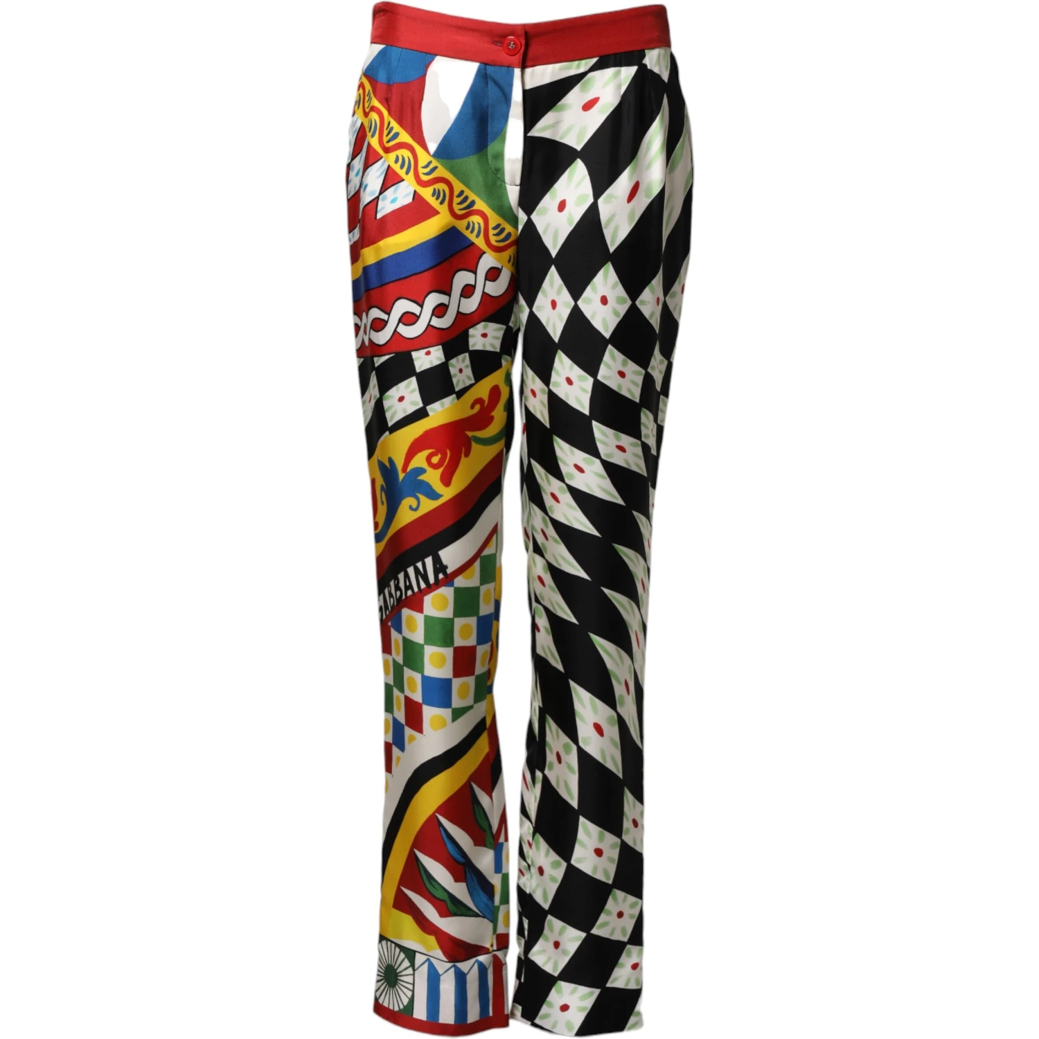 Multicolor Carretto Pattern Straight Pants