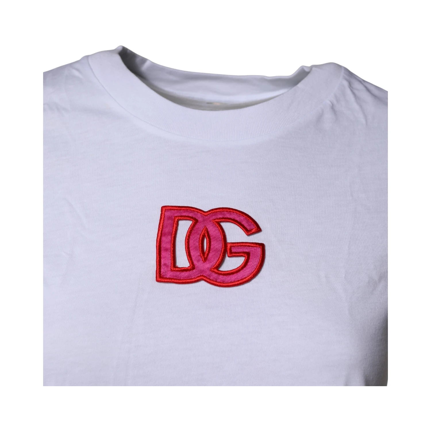 White DG Logo Crew Neck Short Sleeves T-shirt